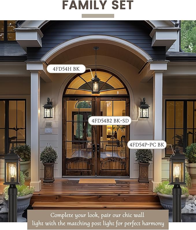 FEMILA 2 Pack Large Outdoor Wall Sconce, Anti-Rust Waterproof Porch Lights - Image 6