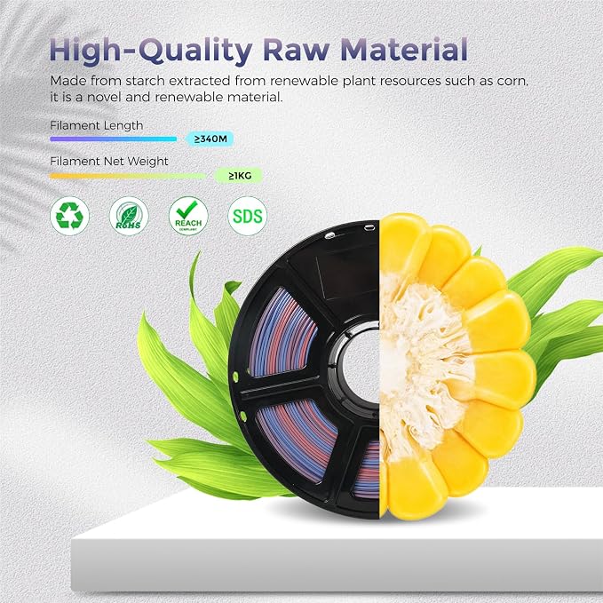 FLASHFORGE PLA Filament 1.75mm +/- 0.02mm Blue to Pink Gradient, Smooth - Image 5