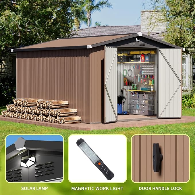 Metal Storage Shed, Outdoor Storage Building 10x12, Large Backyard Sheds - Image 3