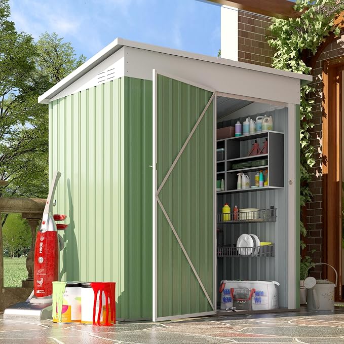 AECOJOY 5' x 3' Outdoor Storage Shed, Small 3x5 Metal Sheds & Outdoor Storage - Image 7