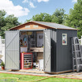 8x6FT Metal Shed & Outdoor Storage Shed, Steel Tool Multi-Used Shed by OutdoorFirePit
