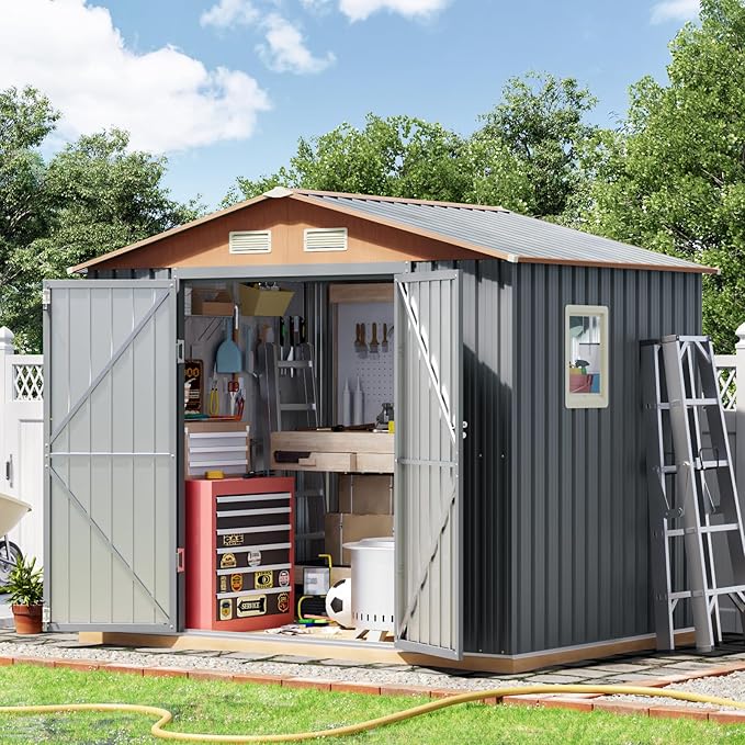 6x8FT Metal Shed & Outdoor Storage Shed by OutdoorFirePit
