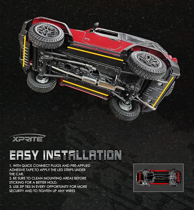 Xprite Car Underglow Neon Accent Strip Lights, Exterior Car Lights Underbody - Image 5