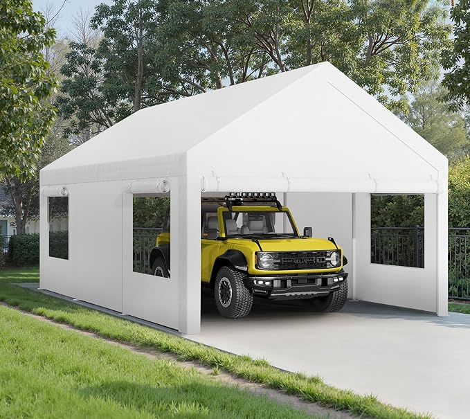 Walsunny Carport 10x20ft Heavy Duty Carport Canopy by Walsunny