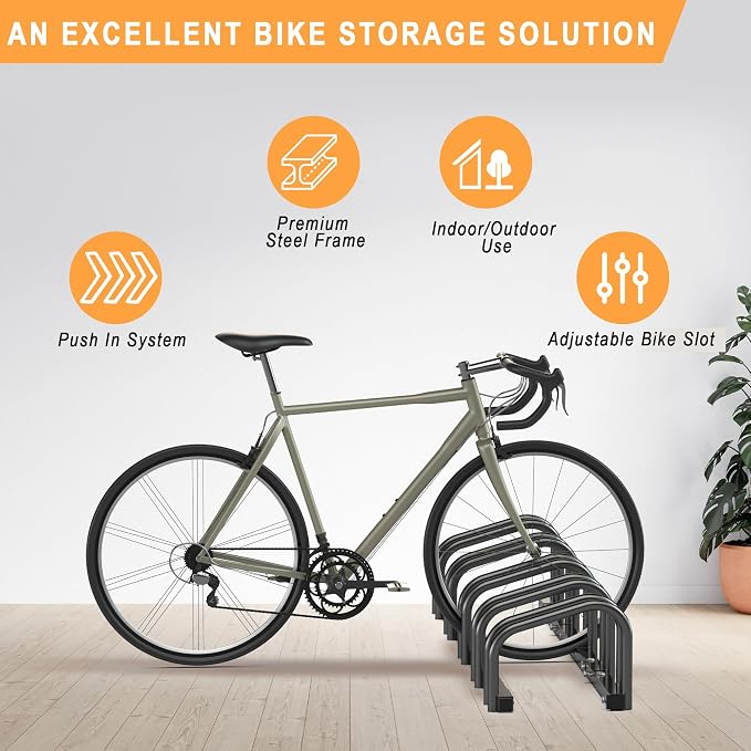 Ultrawall Bike Storage Rack for Garage, 5 Bikes Floor Bike Stand, Bicycle - Image 5