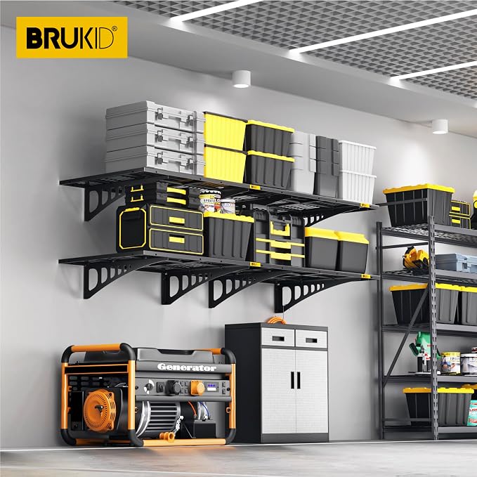 2x3ft Adjustable Rail Wall Garage Storage Shelf, - Image 2