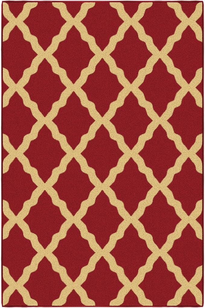 Ottomanson 3'3" x 5' Rugs for Living Room Trellis Area Rug for Bedroom - Image 6