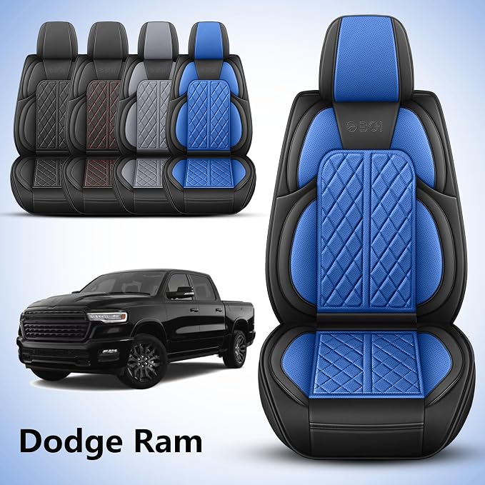 Car Seat Cover Custom Fit for Dodge Ram 1500 2500 3500 2009-2024 Faux Leather - Image 2