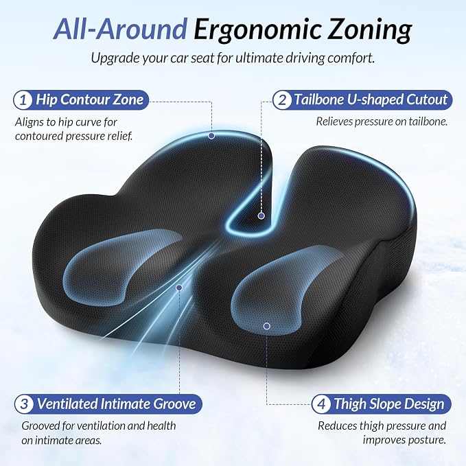 ZIKEE Gel Seat Cushion for Office Chair and Car Seat - Image 2