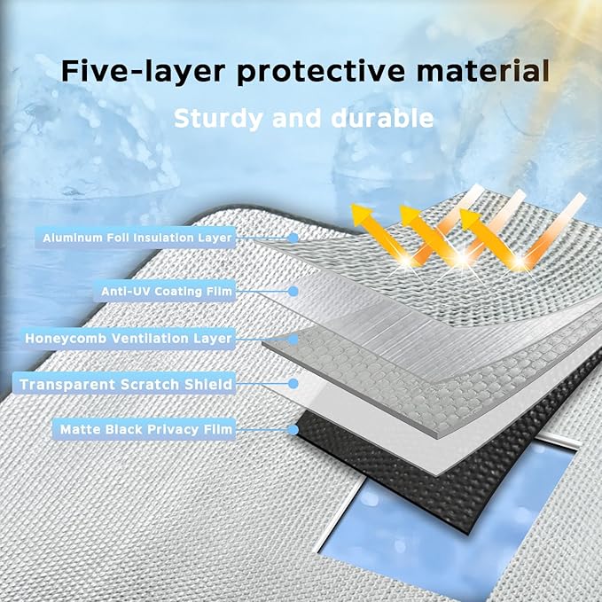 Windshield Sun Shade for Volkswagen VW Jetta 2019-2025 - Image 4
