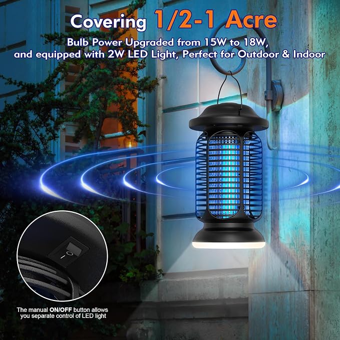Bug Zapper Outdoor Indoor, Electric Fly Zapper Waterproof - Image 2