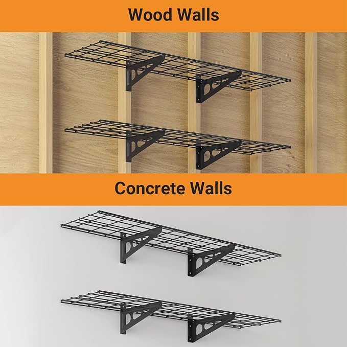 1x4 ft Garage Shelving, Pantry Storage, 300 lbs Total Load Capacity Wall - Image 6
