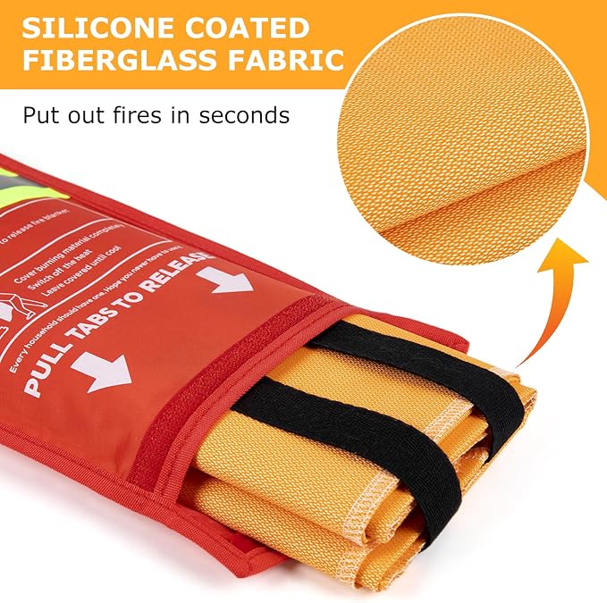 Emergency Fire Blanket, 39.4X 39.4inch Fire Extinguisher Blanket - Image 6