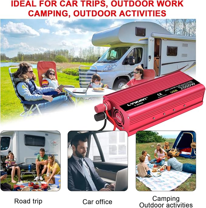 1000W Power Inverter 12V DC to 110V AC Car Plug Adapter Outlet Converter - Image 7
