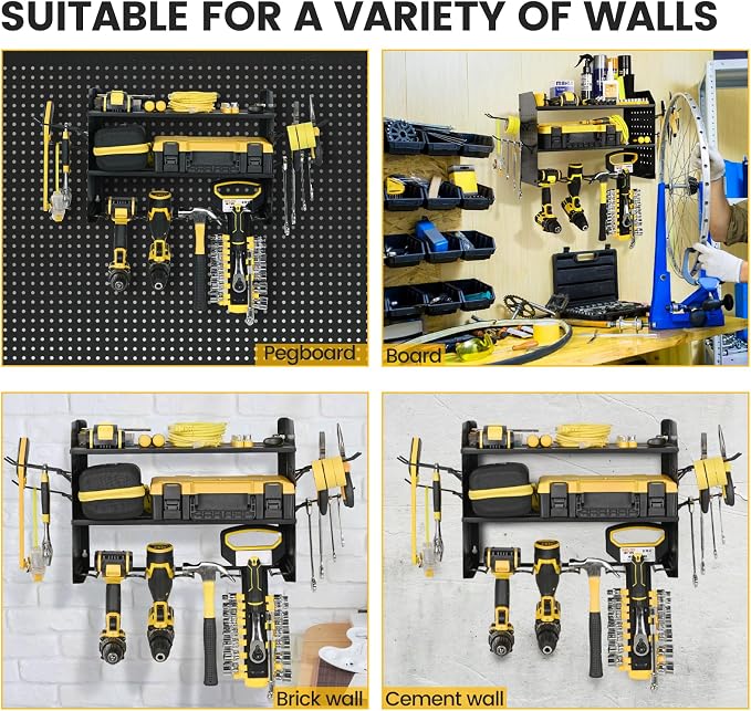 TRZZ Power Tool Organizer Wall Mount, 3-Layer Drill Holder - Image 7