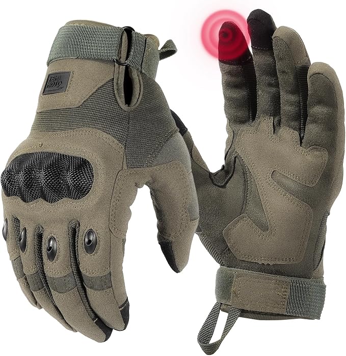 KEMIMOTO Tactical Gloves for Men, Touchscreen Motorcycle Gloves by kemimoto