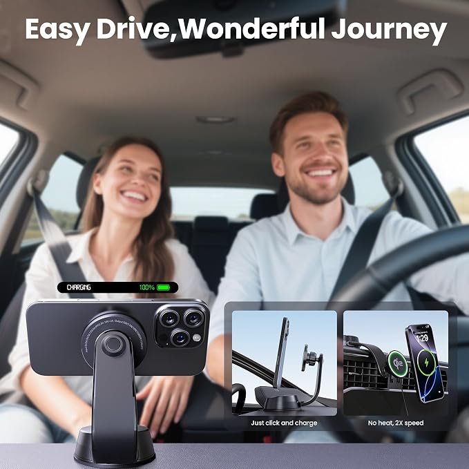 Qi2-Certified 15W Wireless Car Charger Mount - Image 7