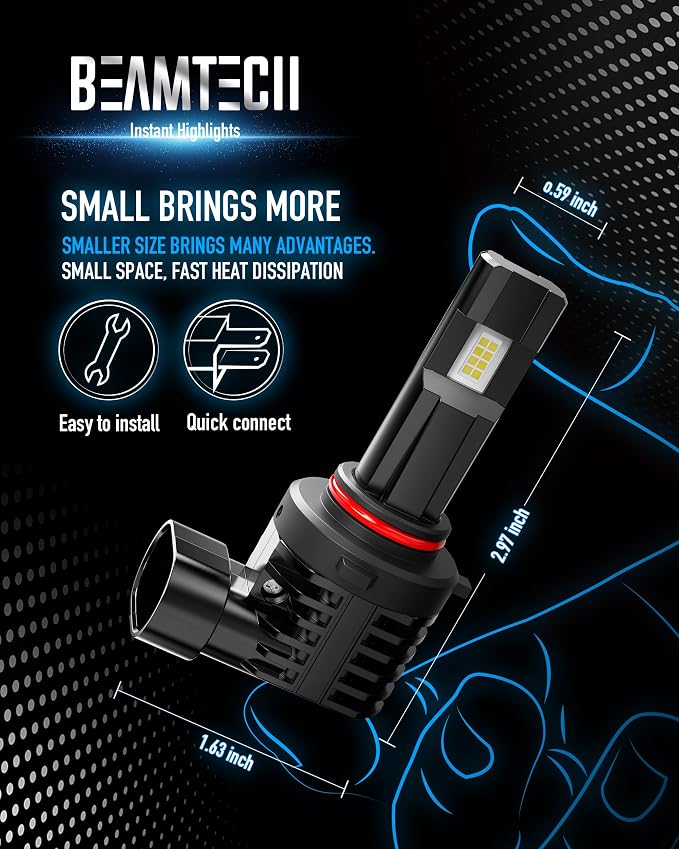 BEAMTECH 9005 Fog Light Bulb, HB3 Fog Bulb 6500K Fog Light or ATV UTV Off Road - Image 4