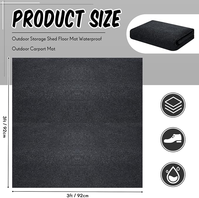 Haull Outdoor Storage Shed Floor Moat Waterproof Outdoor Carport Mat Thickened - Image 2