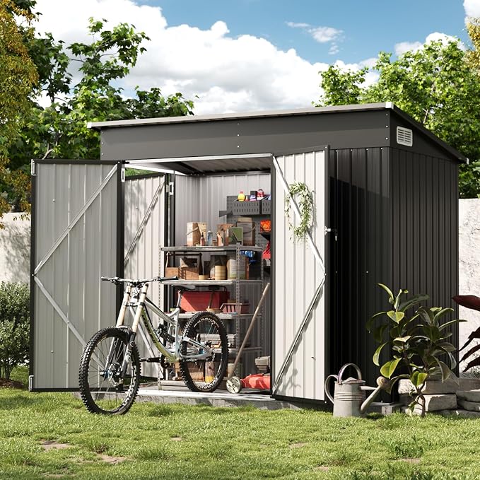 Aoxun 7' x 4' Shed 140 CU.FT Outdoor Waterproof Storage Shed - Image 9