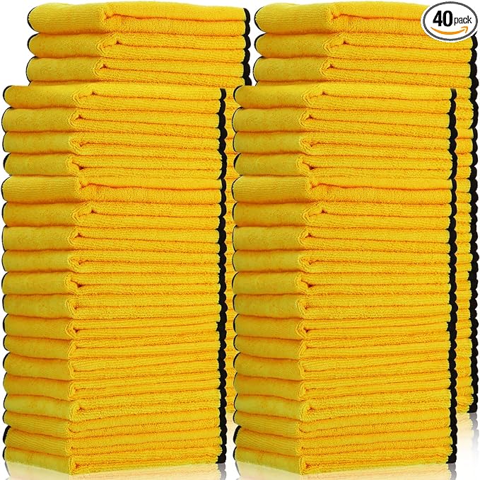 Tallew 40 Pcs Microfiber Towels 16 Inch x 16 Inch Microfiber Cloth Car Drying by Tallew