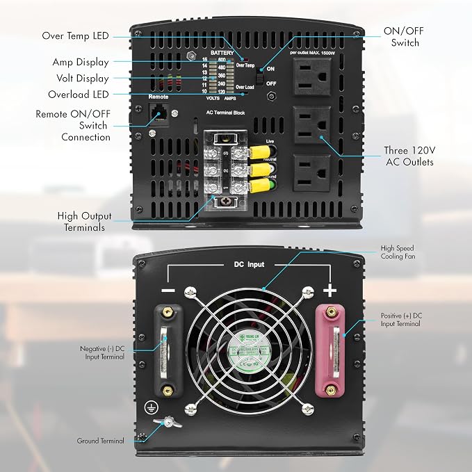 Wagan EL3744 12V 5000 Watt Power Inverter - Image 2