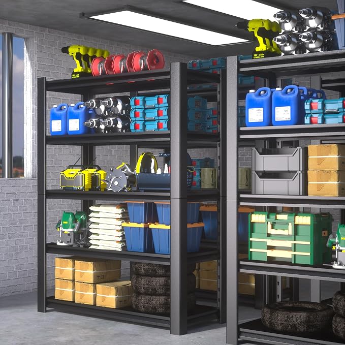 72" H x 48" W x 20" D 5-Tier Heavy Duty Garage Shelving Unit, 3000 LBS Capacity - Image 7