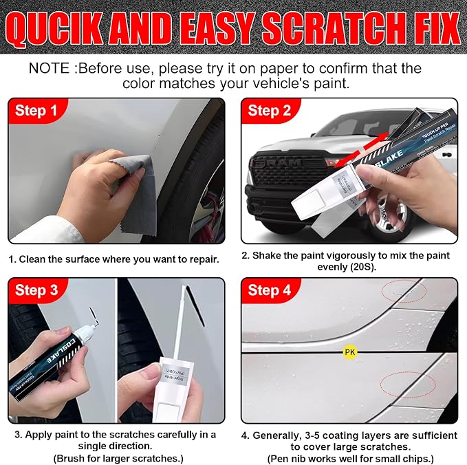 Car Touch Up Paint) for Dodge Ram, Car Paint Scratch Repair Kit, Quick & Easy - Image 5
