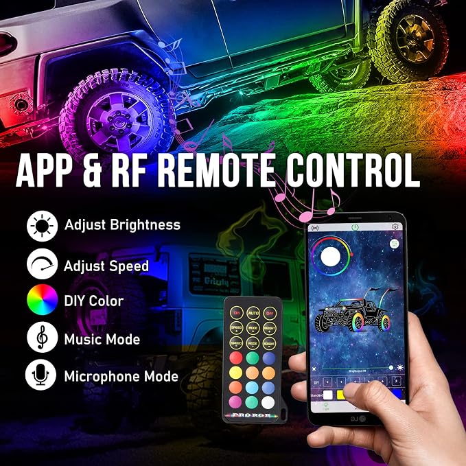 OPP ULITE Dream Chasing Color Led Rock Lights, 210° Luminous RGB & Pure White - Image 5