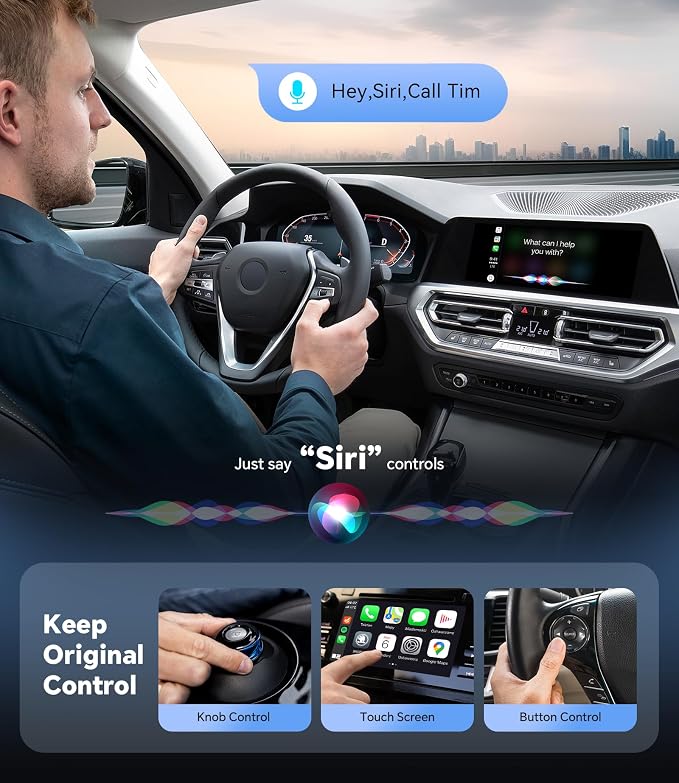 ENOMIR Wireless CarPlay Adapter 2025 Upgrade, Plug & Play CarPlay Adapter Wired - Image 4