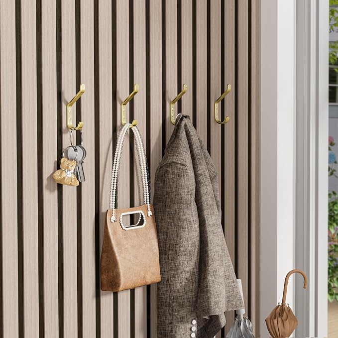 Coat Hooks Wall Mount for Hanging: 20LB Sturdy Hanger for Backpack, for Closet - Image 5