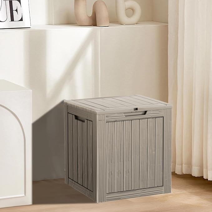 35 Gallon Resin Deck Box, Waterproof Outdoor Storage Bin - Image 9