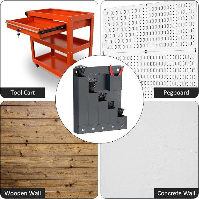 UNITEDPOWER Cable Tie Holder, Wall Mount Storage Rack Organizer - Image 7