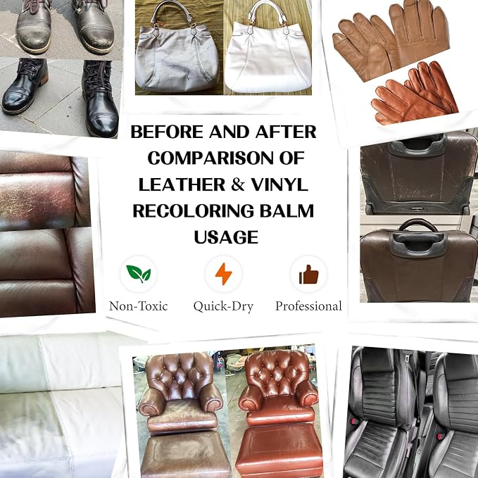 Black Leather Repair Kit, Leather Recoloring Balm – Restore & Repair Faded - Image 3