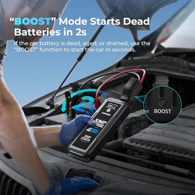 Car Battery Jump Starter, TOPDON 2000A Peak Jump Starter - Image 2