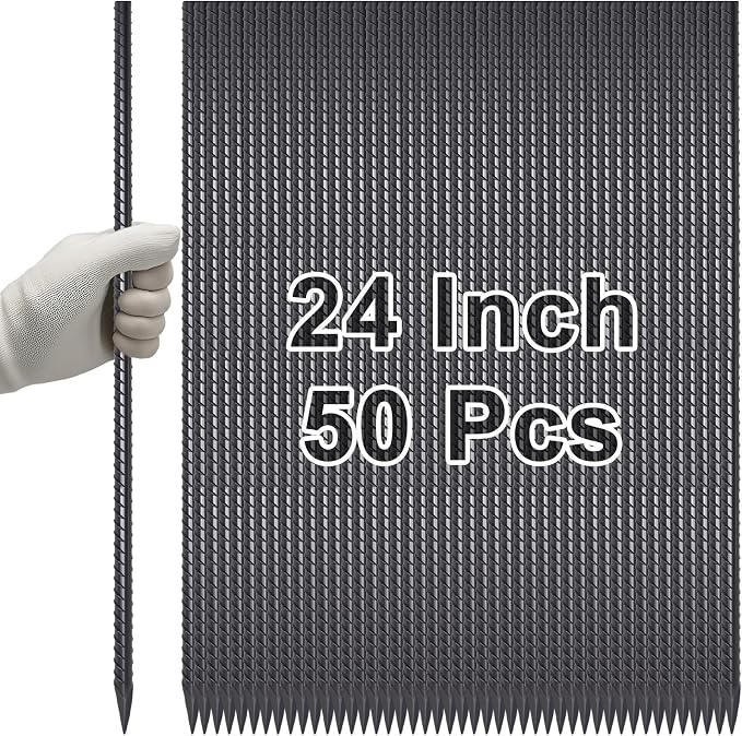 VVOKGO Rebar Stakes 24 Inch Ground Straight Concrete Form Stakes Heavy Duty by VVOKGO
