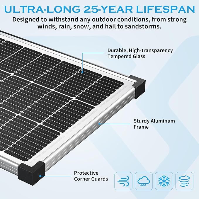 Solar Panel Charger Kit: 100W 12V Solar Panel - Image 8