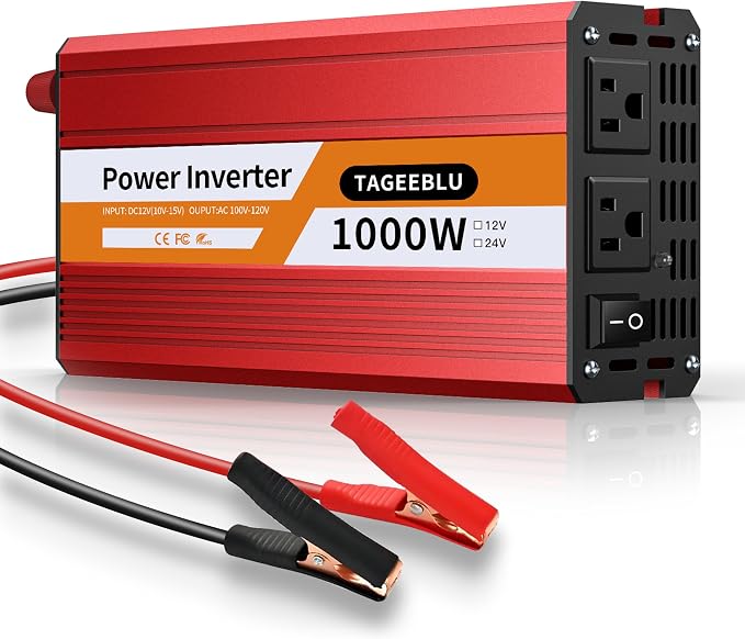 1000W Power Inverter, DC 12V to 110V AC Car Inverter by TAGEEBLU