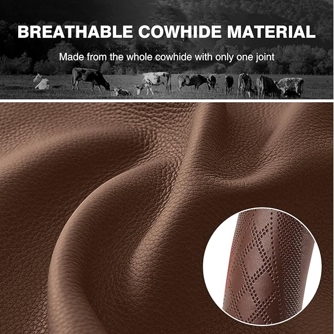 【2025 Model】 High-Grade Real Cowhide Steering Wheel Cover - Image 3