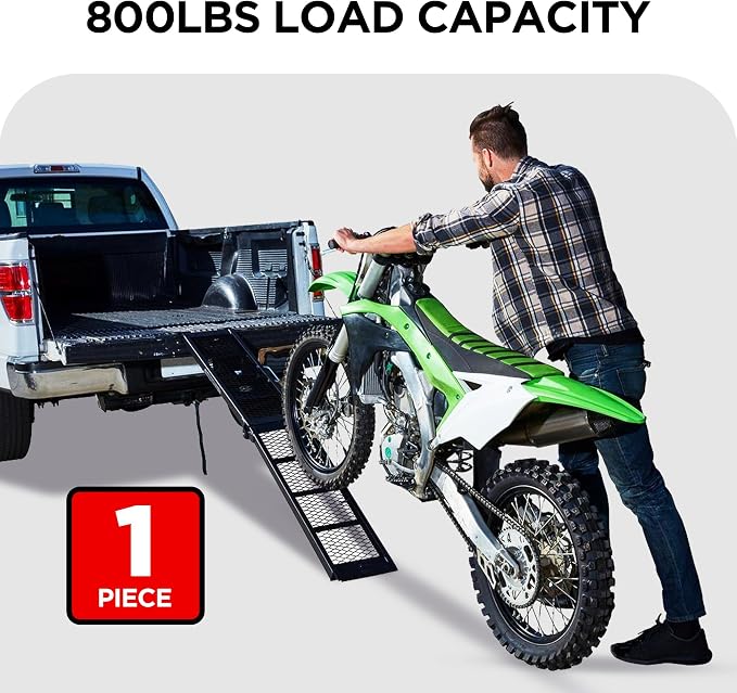 Rockland Heavy Duty Steel Loading Ramp, 800 LBS Capacity, Portable Folding - Image 2