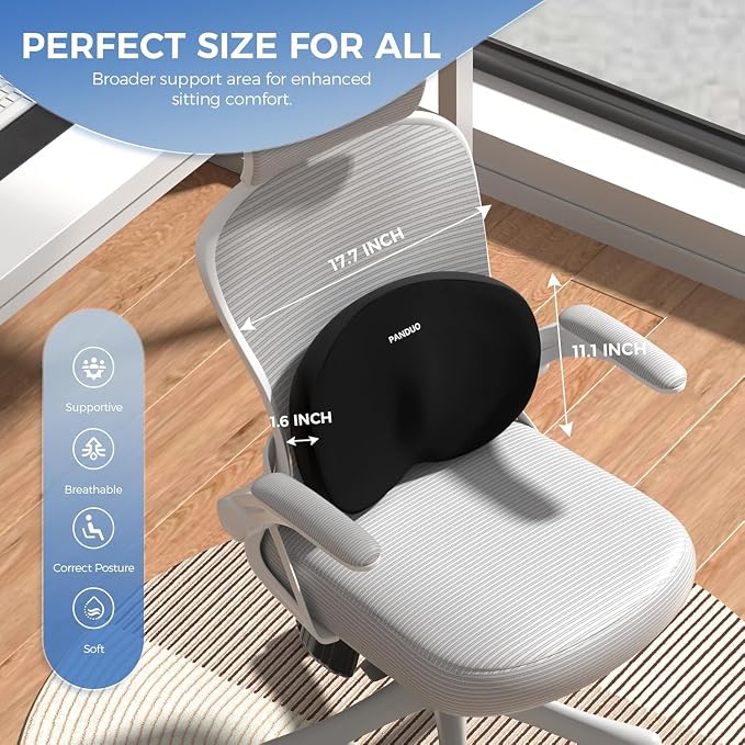 Lumbar Support Pillow for Office Chair, Memory Foam Lumbar Pillow for Lower - Image 4
