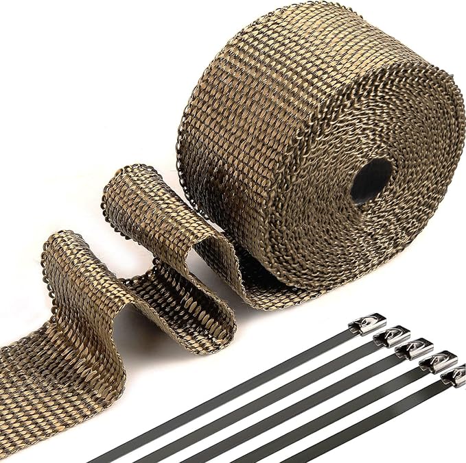 Exhaust Heat Wrap, Tooomplus 2'' x 16' Fiberglass Heat Shield Tape, Heat Wrap by Tooomplus