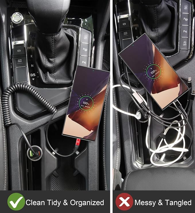 Coiled USB C Cable for Car 3FT & 6FT, USB C to USB C Fast Charging Cable USB - Image 6