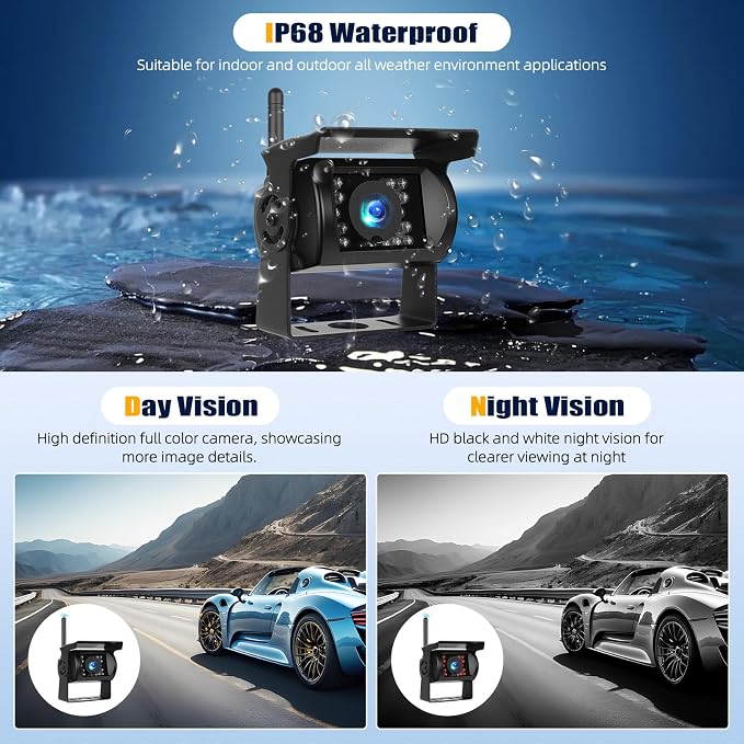 1080P Wireless RV Backup Camera System, 9 Inch Reverse Camera Monitor - Image 6