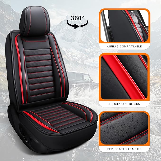 Car Seat Covers Full Set, Universal Faux Leather Car Seat Covers, Waterproof - Image 4