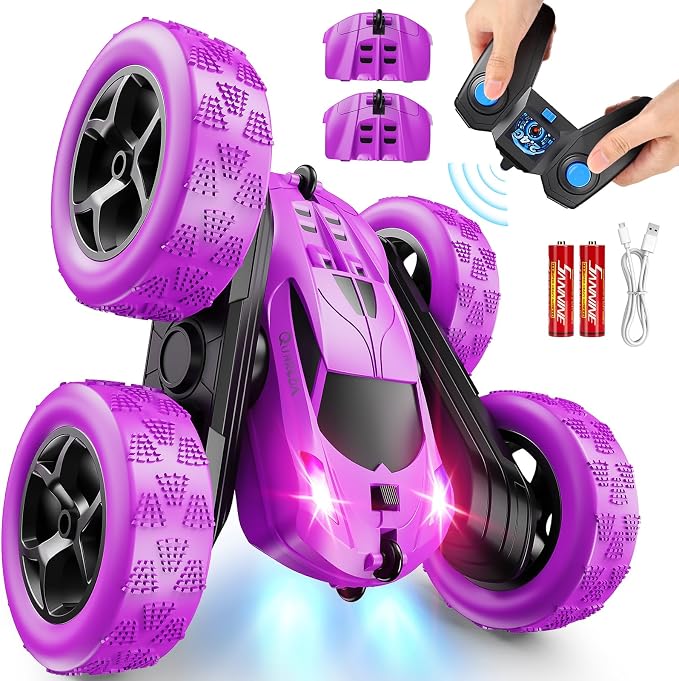 RC Cars, 2.4 GHZ Double Sided RC Stunt Car 360° Rotating Remote Control Crawler by QUNREDA