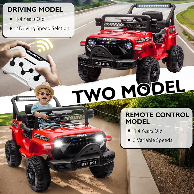 12V Ride on Electric Truck Car for Kids, 12V Kids Electric Vehicles w/Remote - Image 3