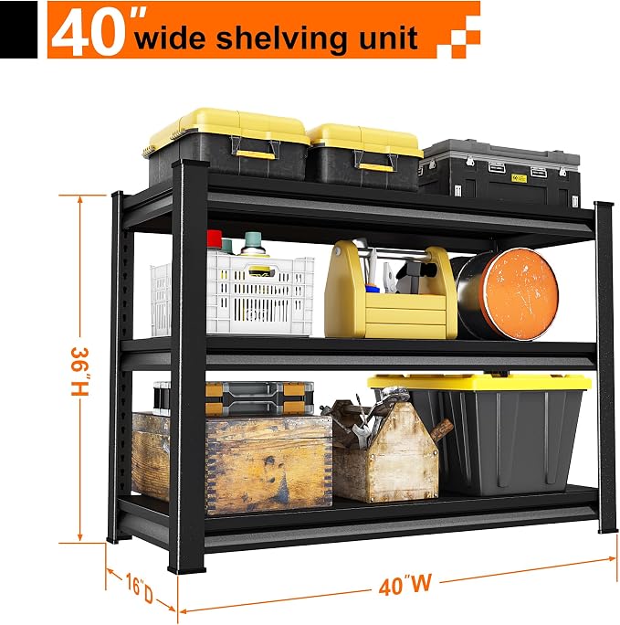 Garage Storage Shelves Heavy Duty, 40”W Shelving Units and Storage Rack - Image 2