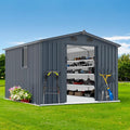 LANTRO JS 10x8FT Metal Outdoor Storage Shed, Garden Tool Shed Without Floor by LANTROJS