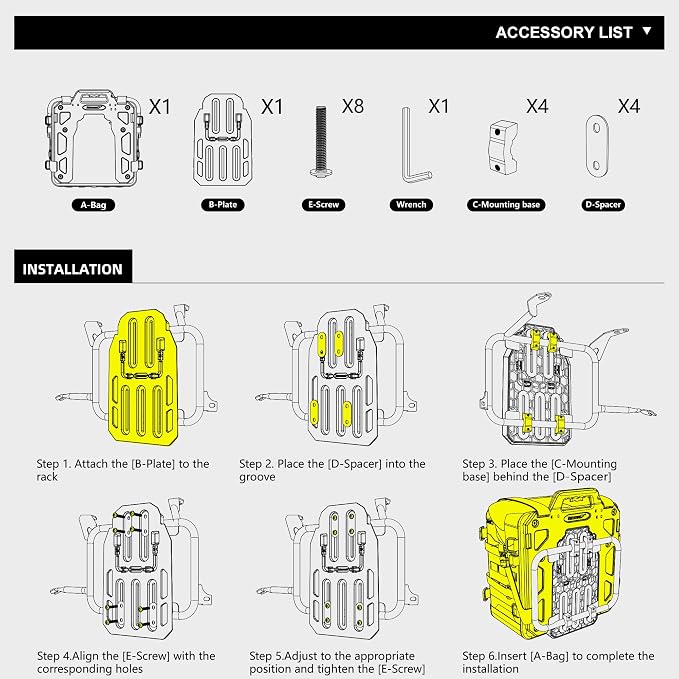 Rhinowalk Motorcycle Saddlebag 35L Waterproof, Quick Release Motorbike Side Bag - Image 8
